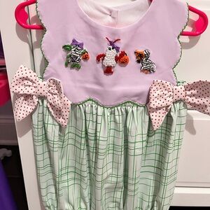 Adorable Purple and Green Kids One Piece